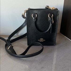 Coach Black Leather Mini Crossbody Bag